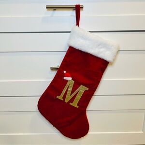 Christmas Stocking - Letter M - Red